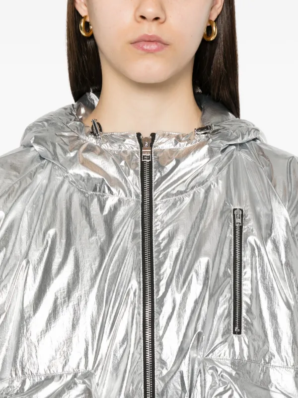 IRO メタリック フーデッドジャケット | シルバートーン | FARFETCH JP