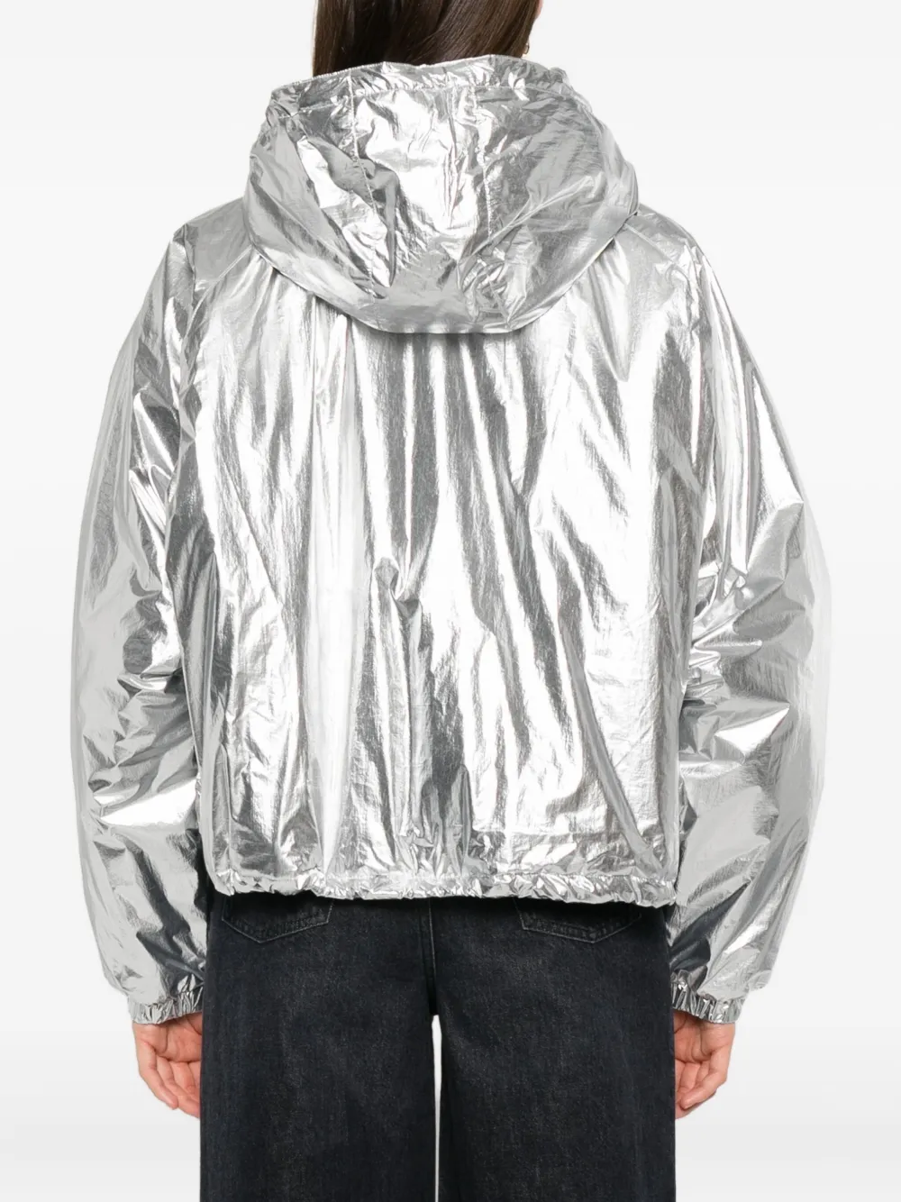 IRO metallic hooded jacket Zilver