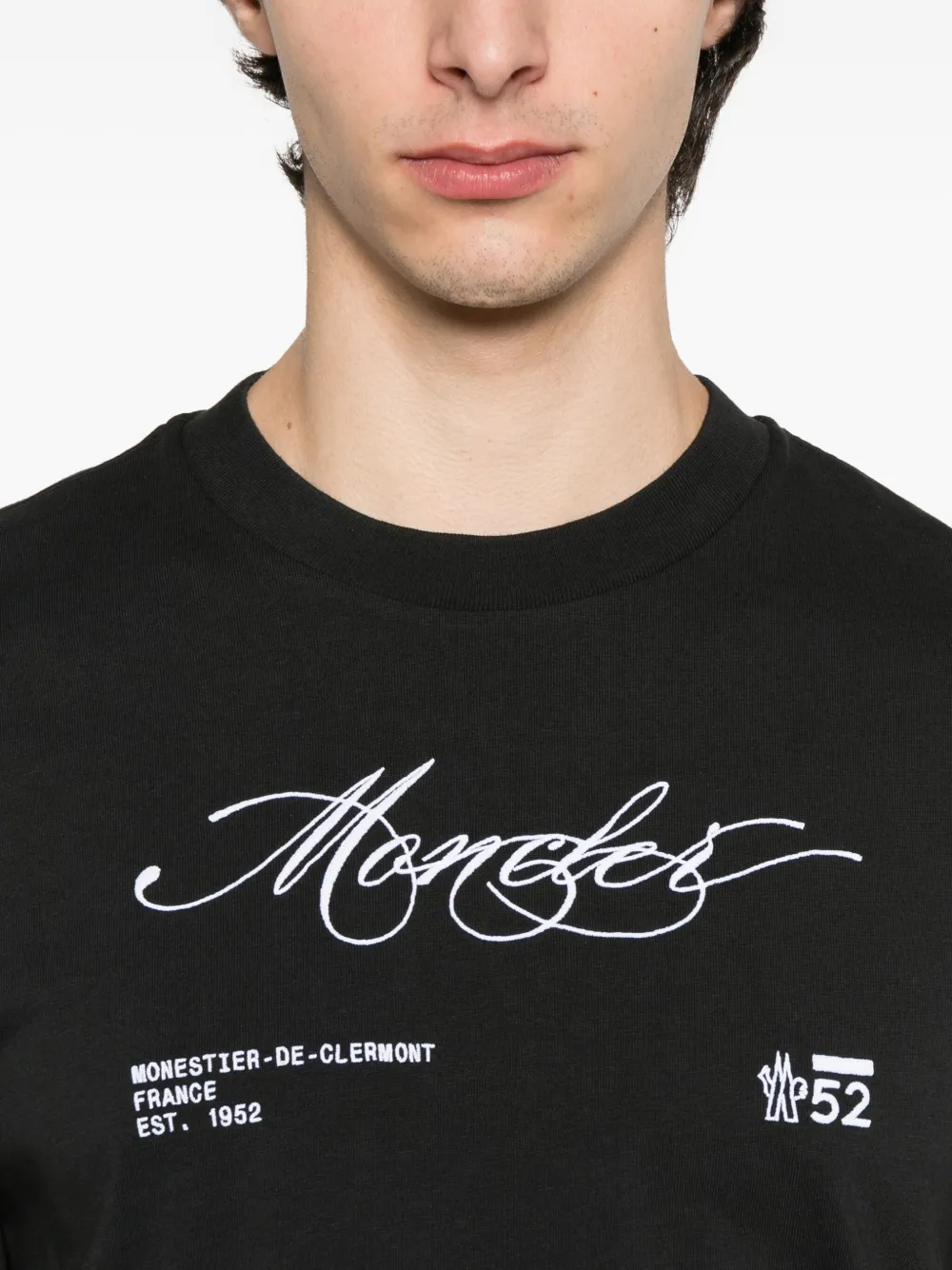 Moncler Katoenen T-shirt met logoprint 998 BLACK