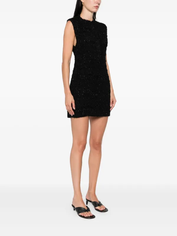 IRO Tweed Sleeveless Mini Dress | Black | FARFETCH BH