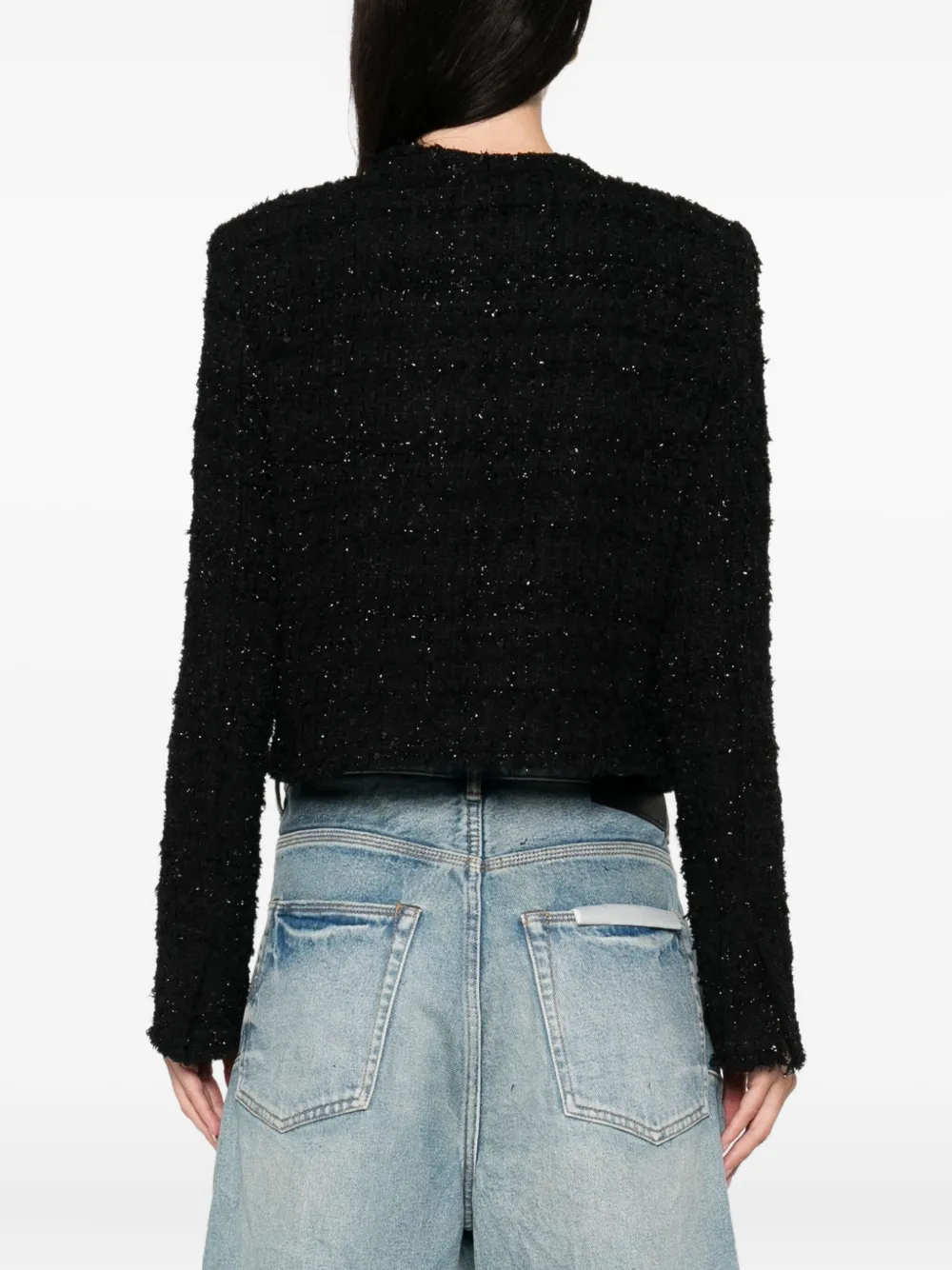 IRO Tweed jack met glitter Zwart
