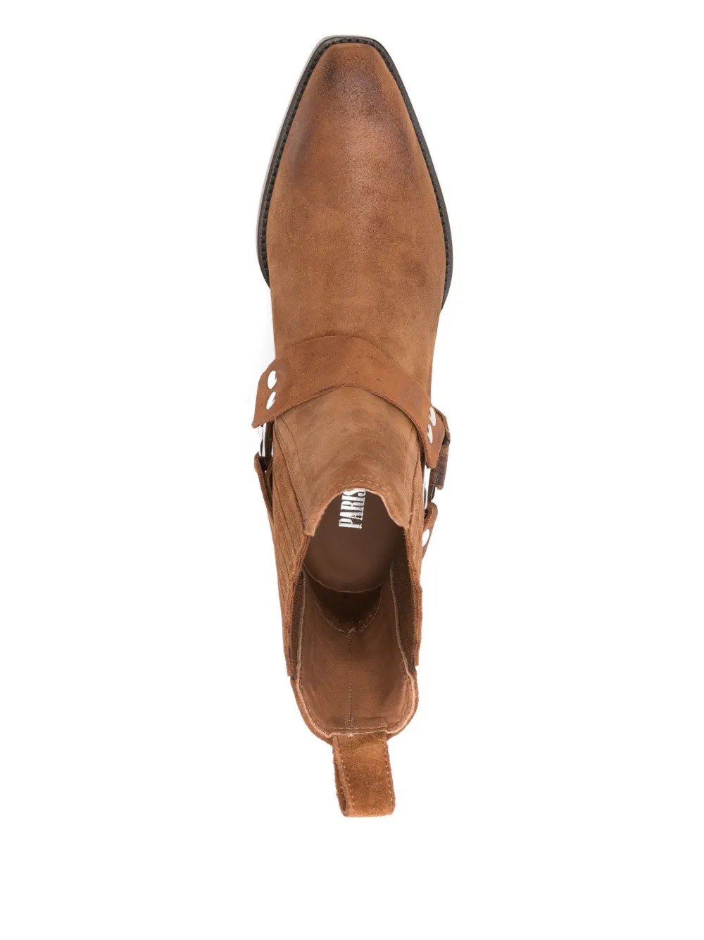 Paris Texas Ankle Boots In Cognac Calf Suede Leather In Multi