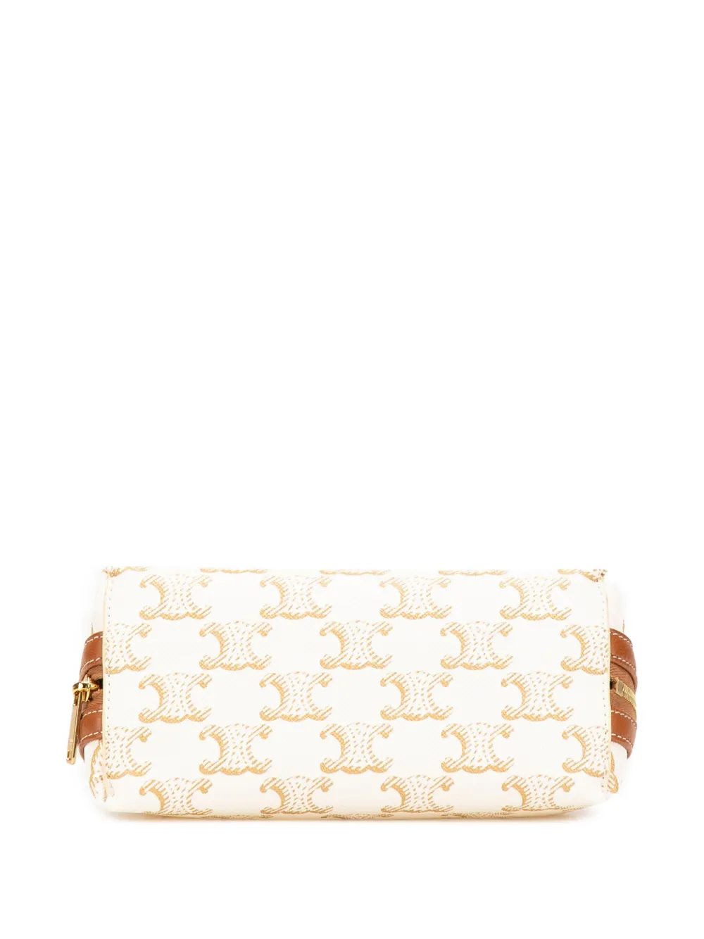 Pre-owned Celine 2021-2025 Triomphe Coated Canvas Clutch On Chain Crossbody Bag