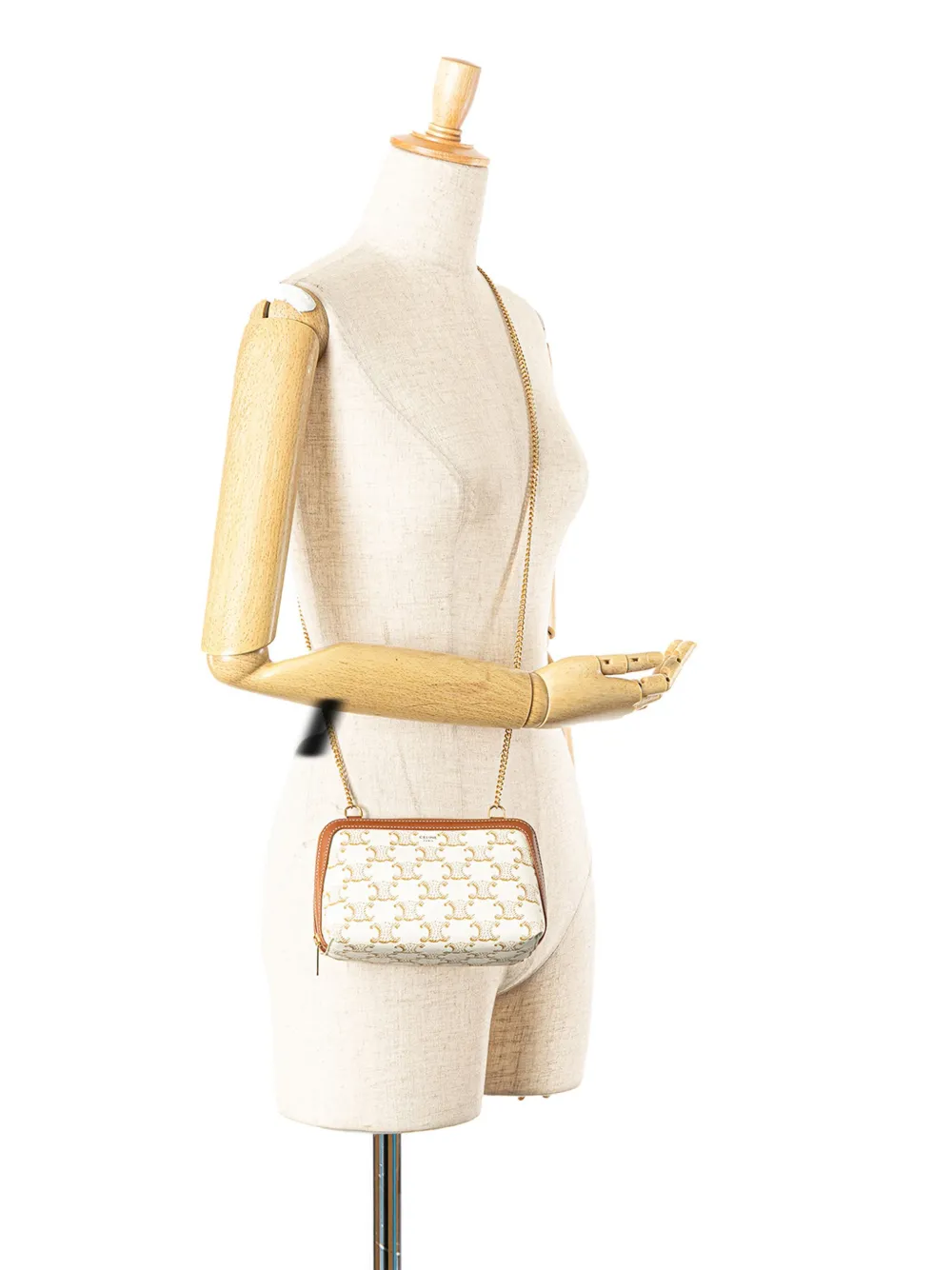 Celine Pre-Owned 2021-2025 Triomphe Coated Canvas Clutch On Chain crossbody bag | Pre-Owned | Image 2