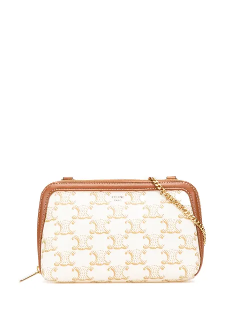 Céline Pre-Owned 2021-2025 Triomphe Coated Canvas Clutch On Chain crossbody bag