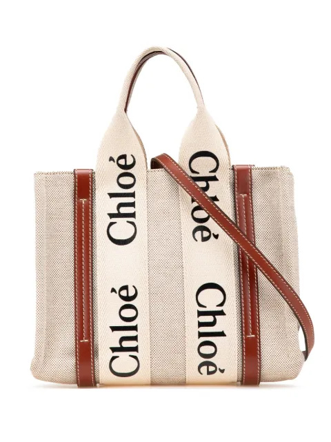 Chloé Pre-Owned 2021 Small Canvas Woody Tote satchel