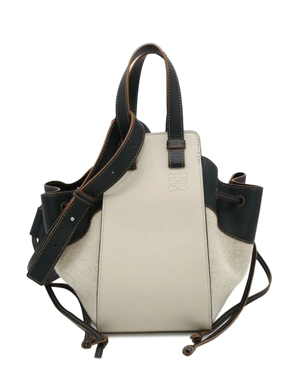 Loewe Pre-Owned 2010-2025 Small Leather and Canvas Hammock Bag satchel Loewe Pre-Owned 2010-2025 Small Leather and Canvas Hammock Bag satchel