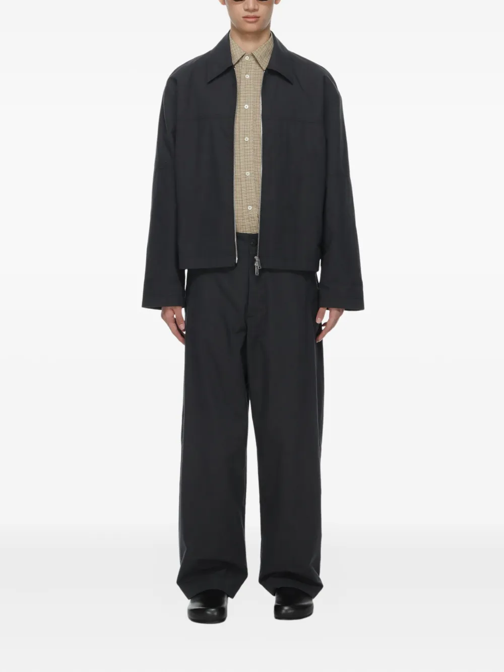 Studio Nicholson Broek met geplooid detail - Zwart