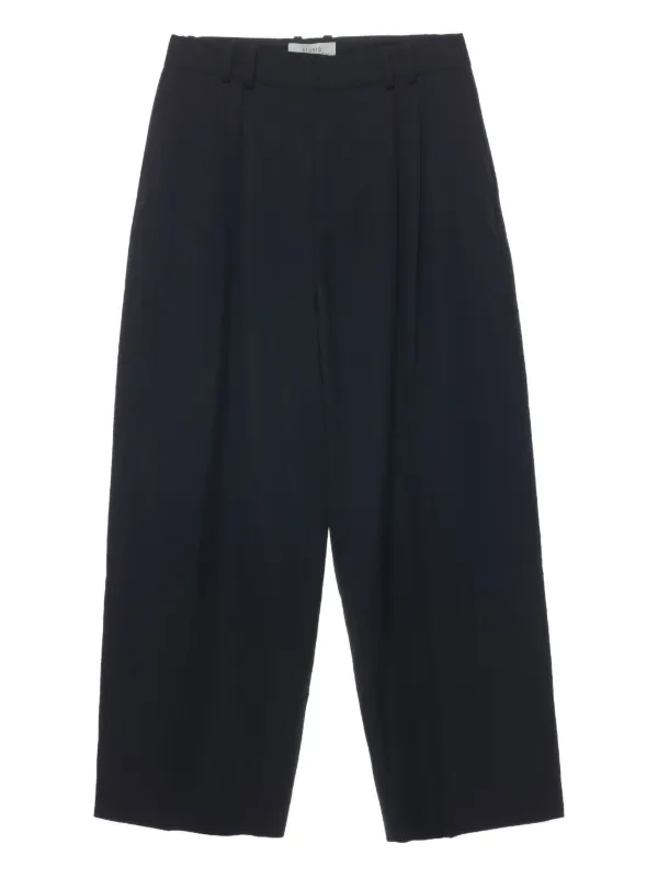 Studio Nicholson Double-pleat Trousers in Black