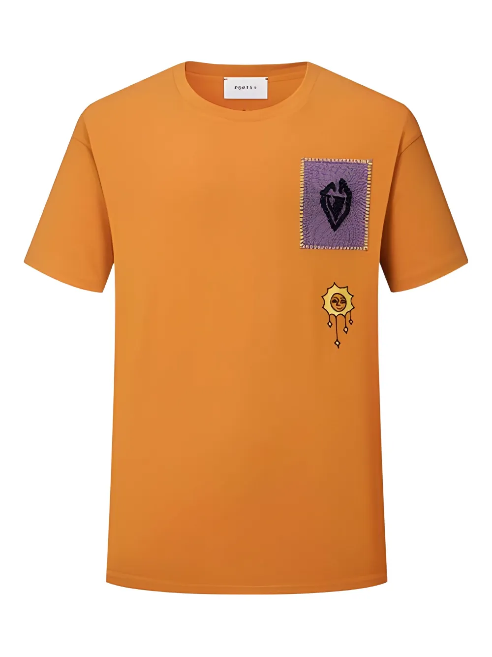 Ports V T-shirt met patch Oranje