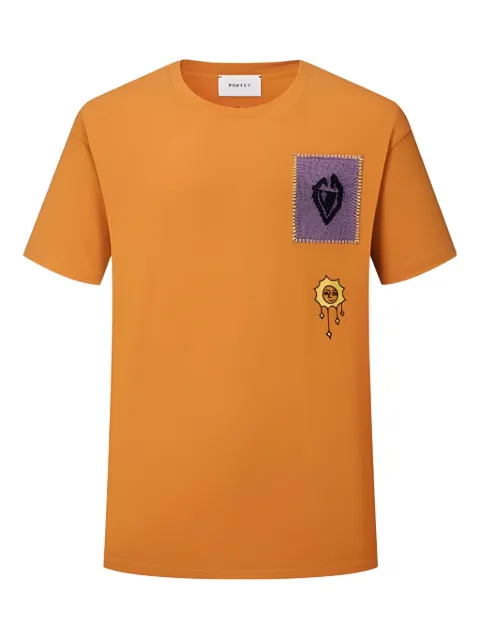 Ports V patch-detail short-sleeve T-shirt
