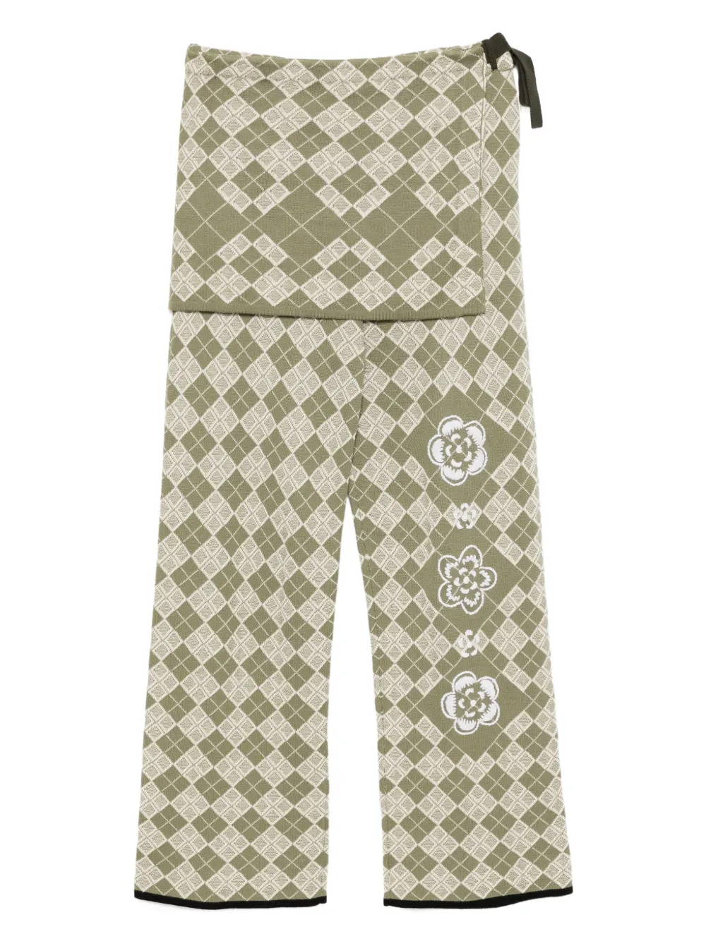 YANYAN KNITS checked trousers | Green | Image 1