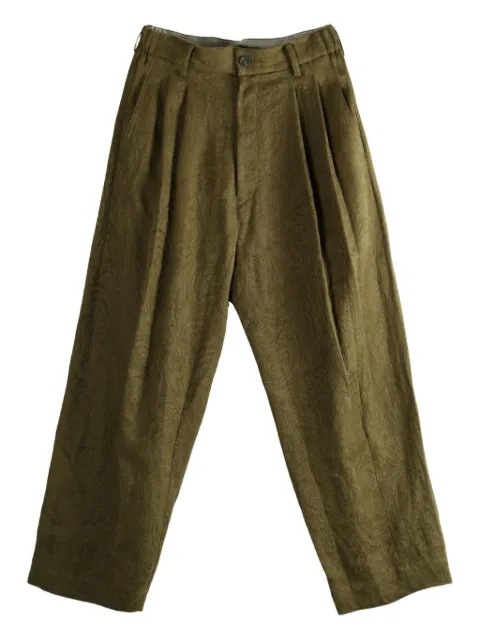 Ziggy Chen pleated patterned trousers