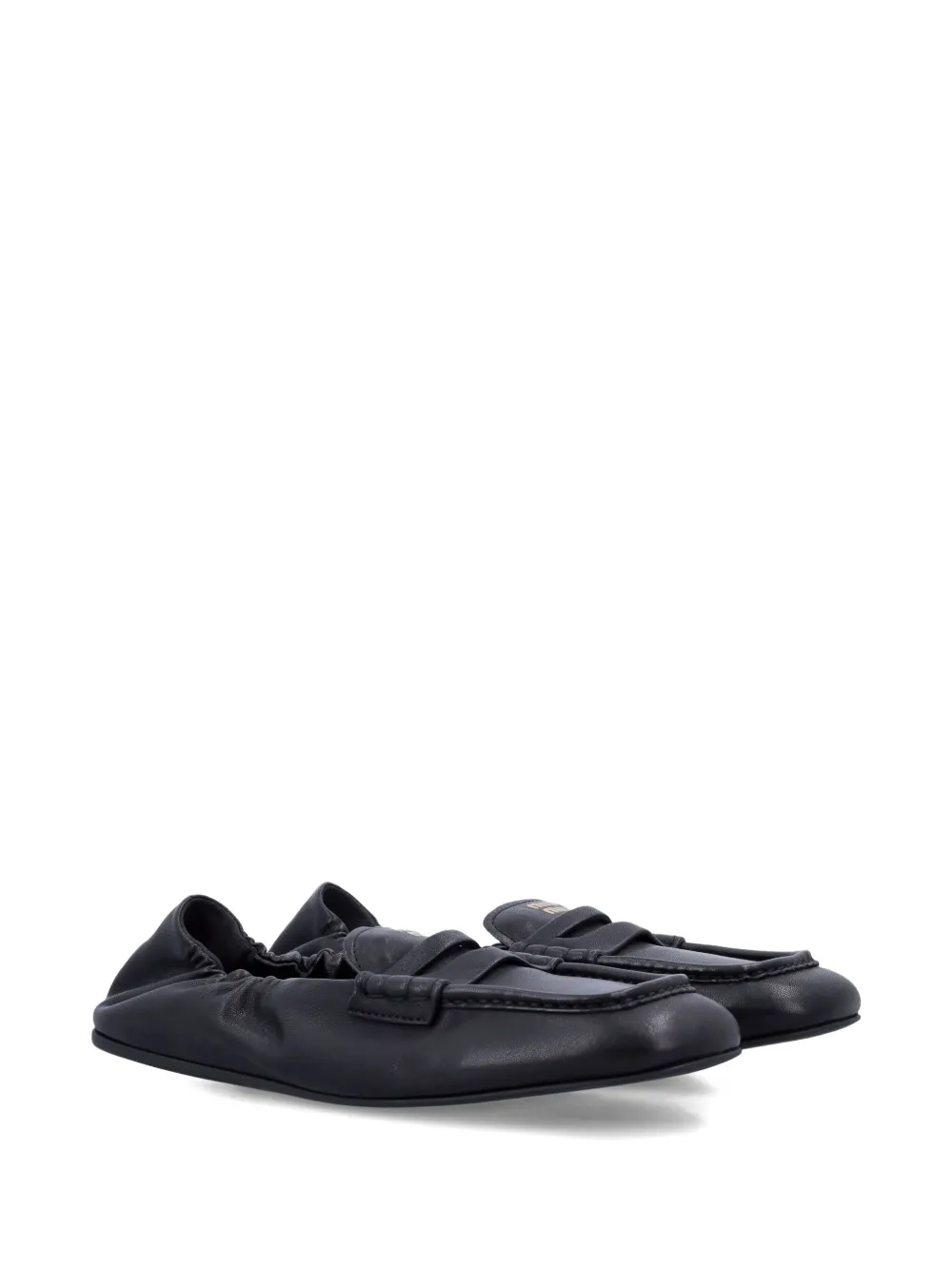 Miu Loafers met elastisch vlak Zwart