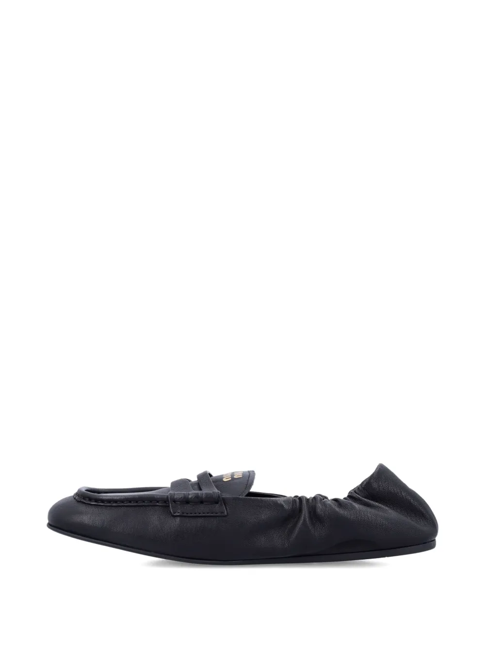 Miu Loafers met elastisch vlak Zwart