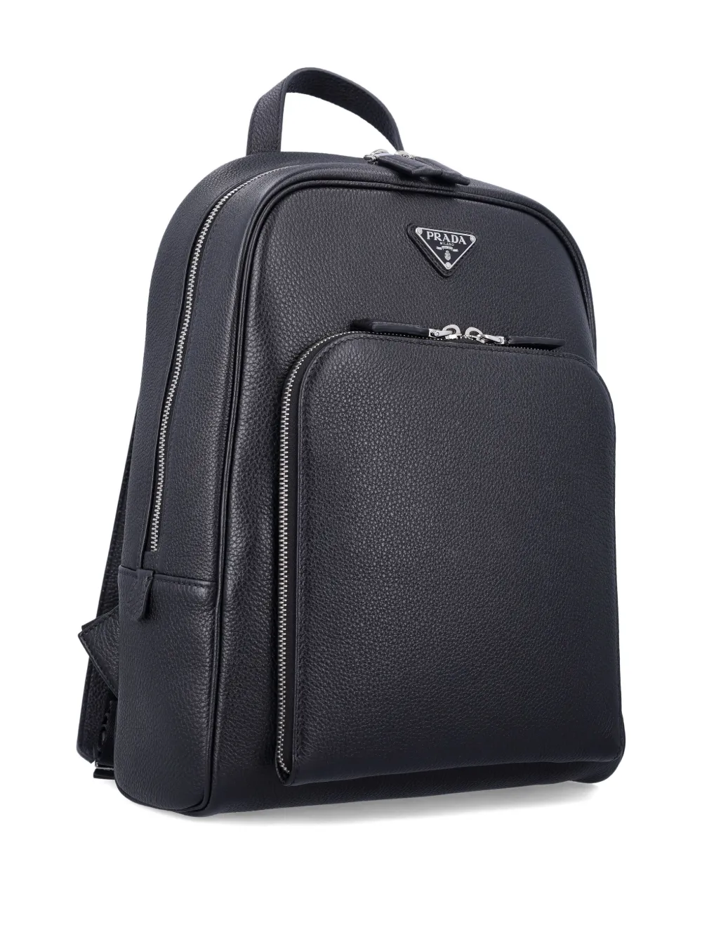 Prada Leren rugzak met logo Zwart