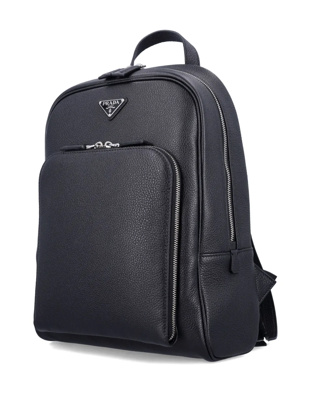 Prada Leren rugzak met logo Zwart