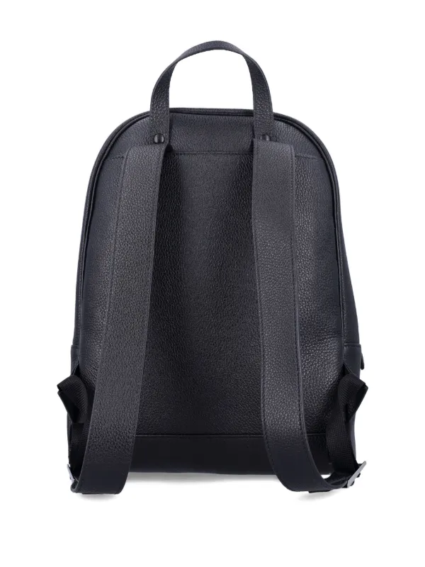 Prada Enamel triangle-logo Leather Backpack Black FARFETCH NO