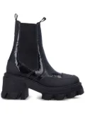 GANNI patent-leather cleated Chelsea boots - Black