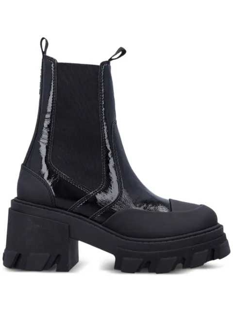 GANNI Chelsea-boots i lackat läder