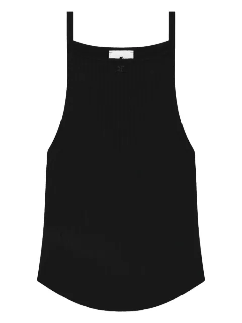Courrèges curved-hem sleeveless top