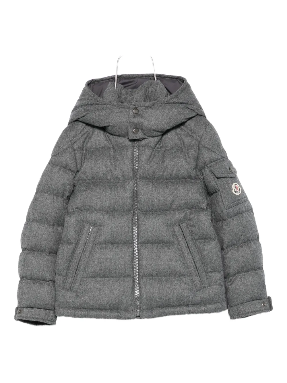 Moncler Enfant Montgenevre wool hooded puffer jacket Grijs