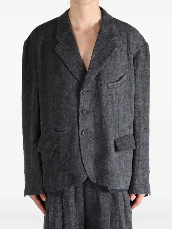 Ziggy Chen three-button patch-pocket Coat | Blue | FARFETCH