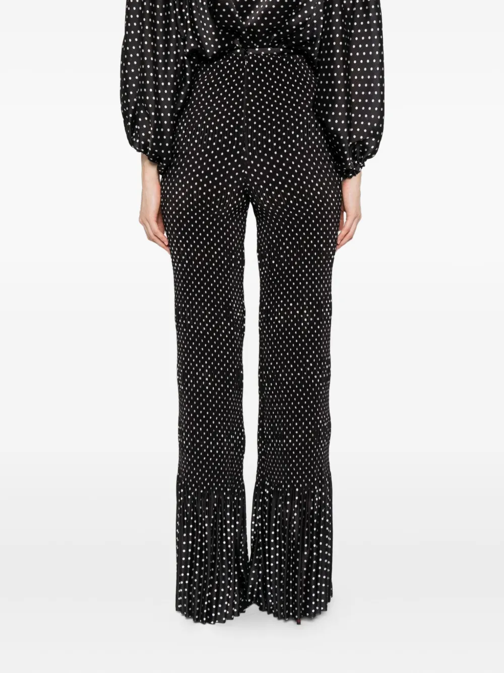 SIMONA CORSELLINI pleated polka-dot trousers Zwart