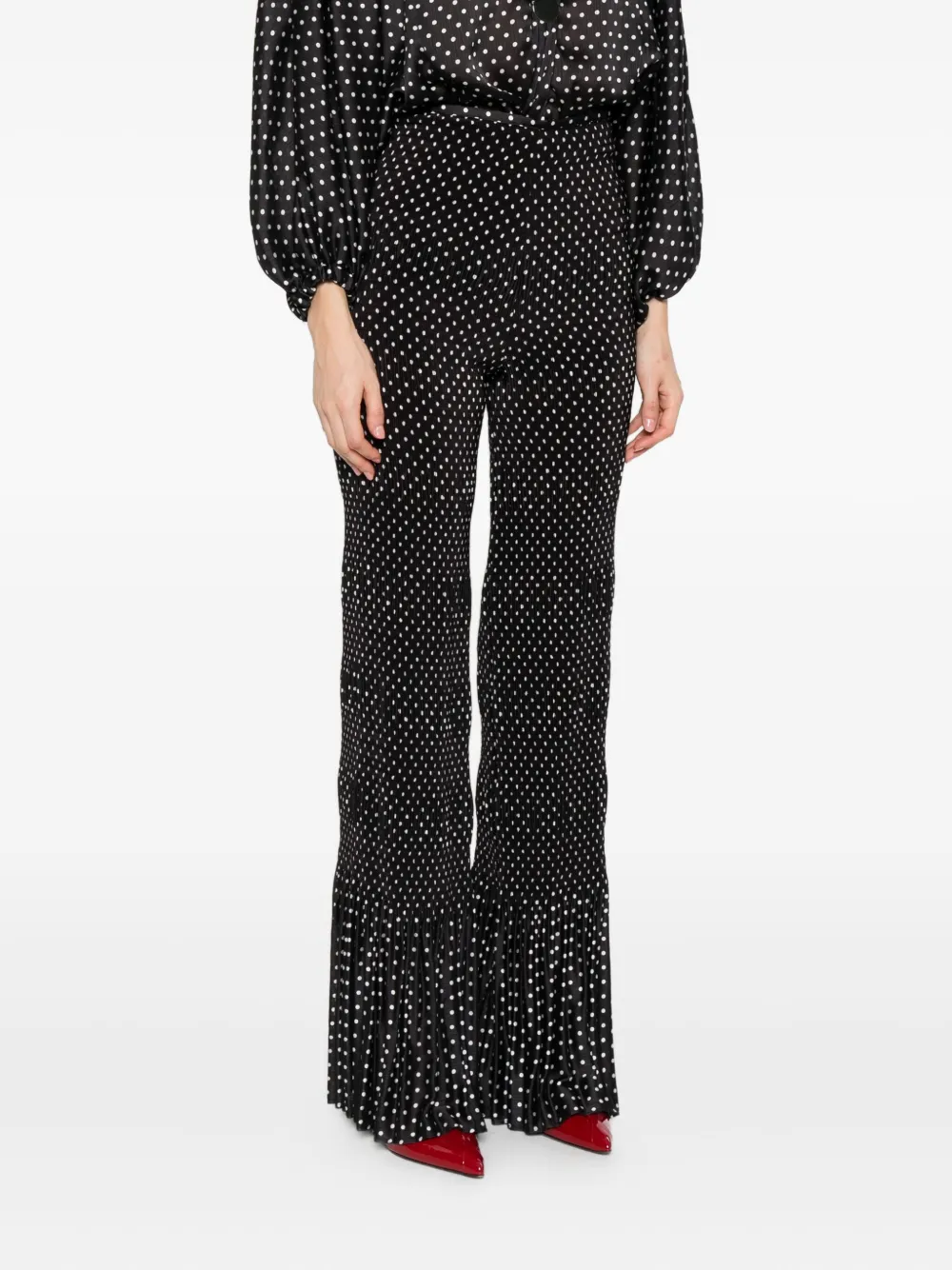 SIMONA CORSELLINI pleated polka-dot trousers Zwart