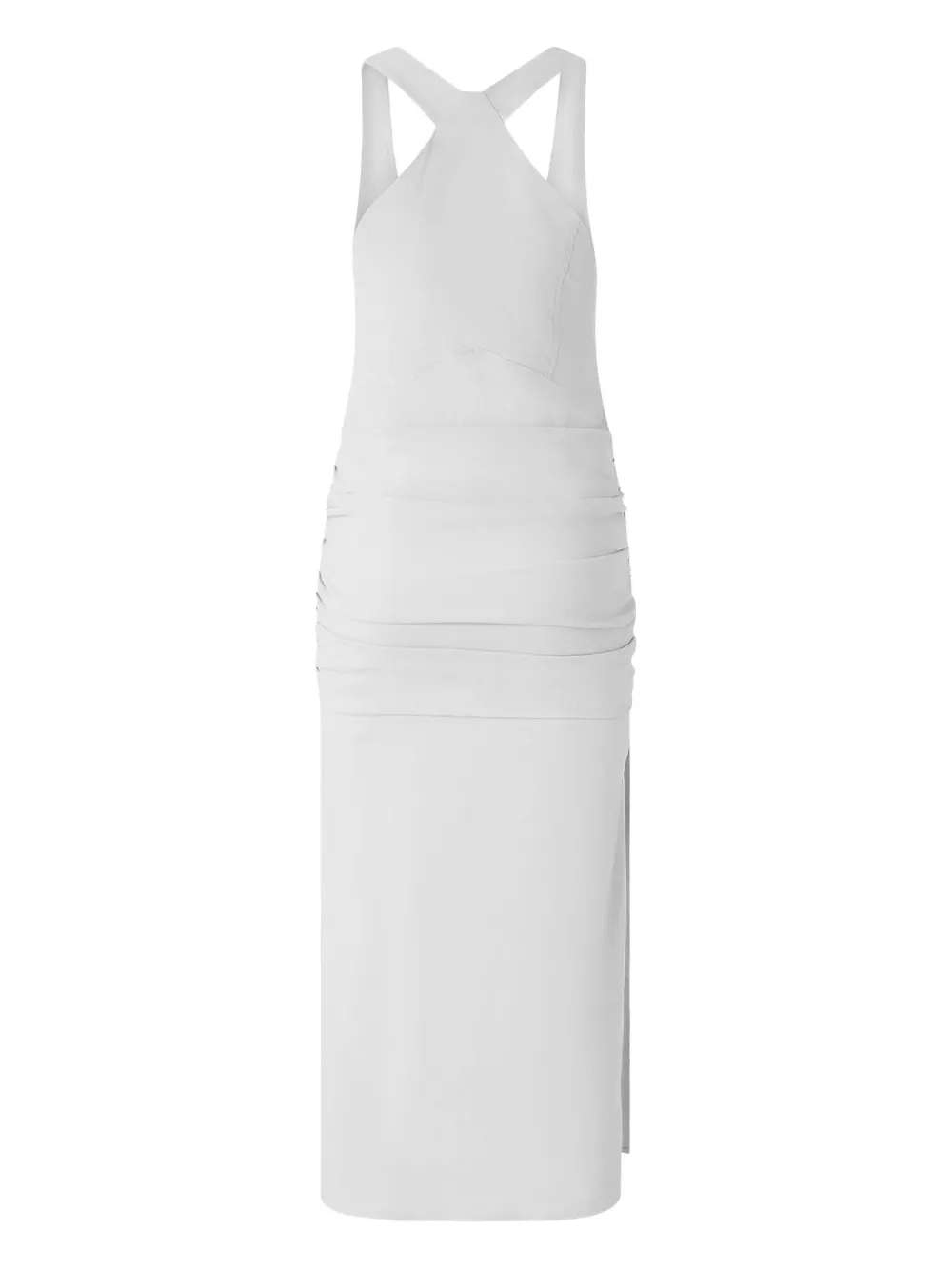 PINKO cross-back gathered dress Wit