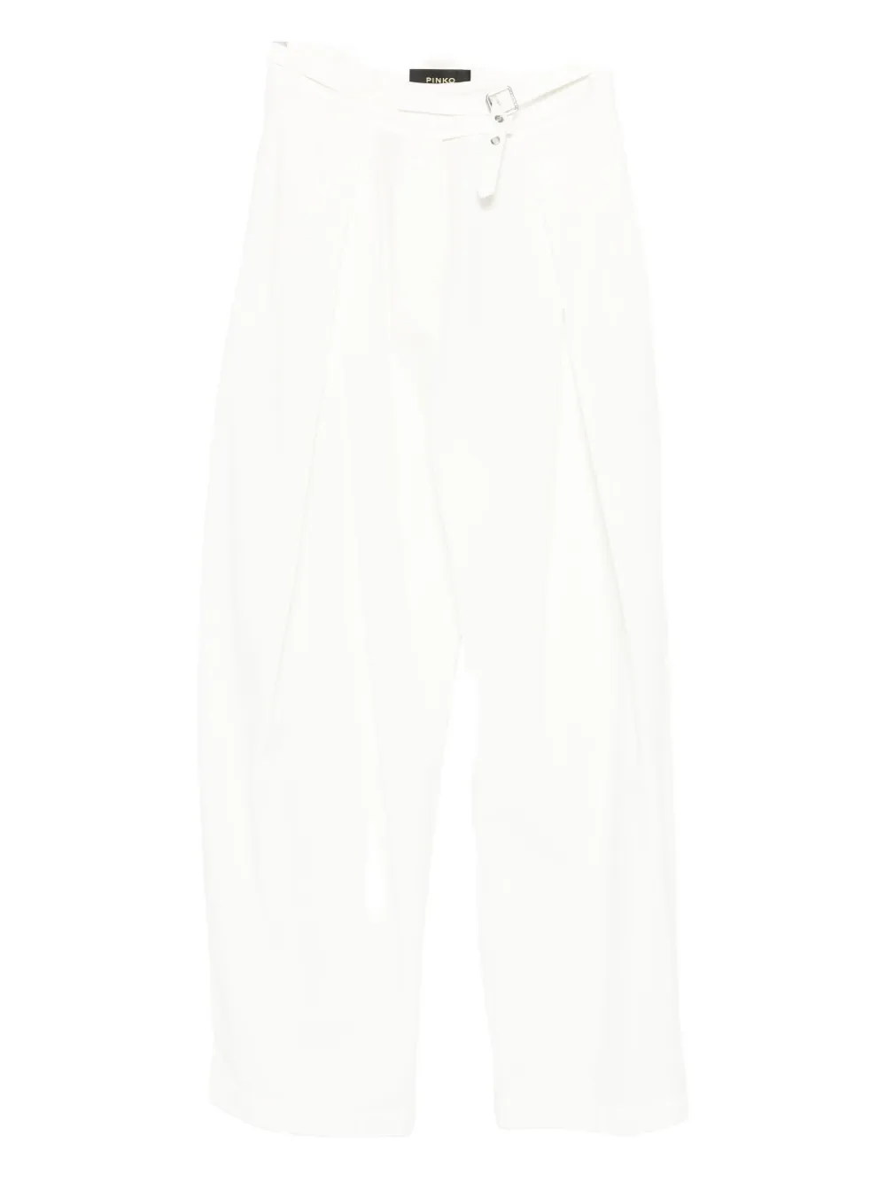 PINKO pleated belted straight trousers Wit