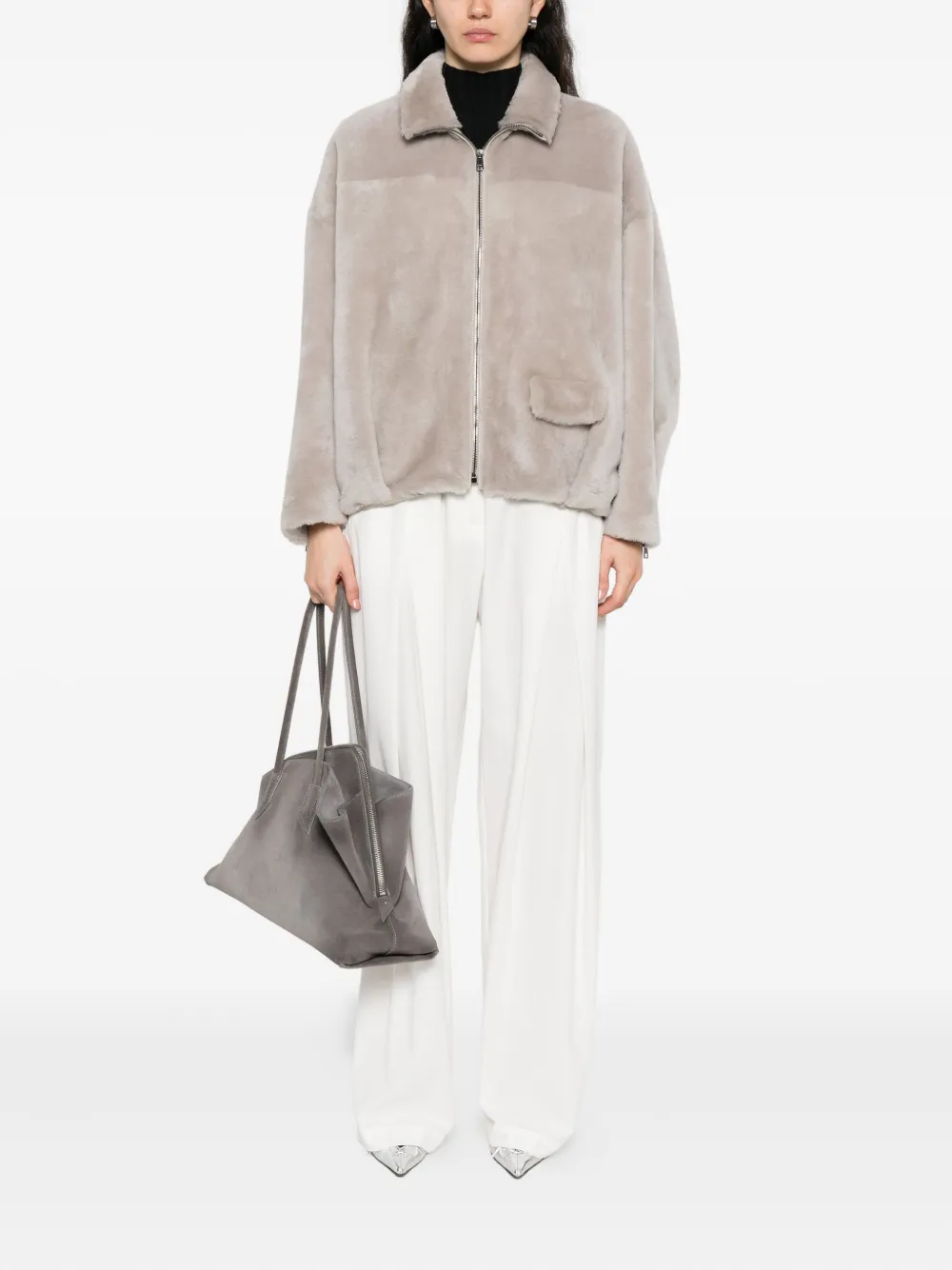 PINKO pleated belted straight trousers - Wit