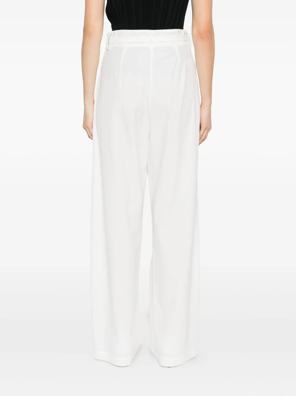 PINKO pleated belted straight trousers Wit