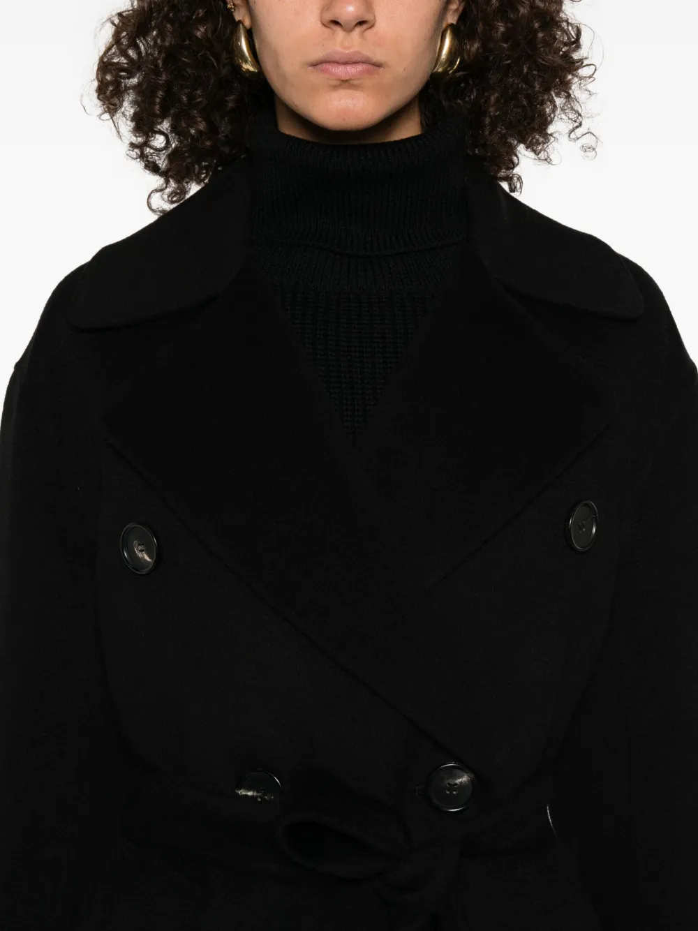 'S Max Mara belted double-breasted coat Zwart