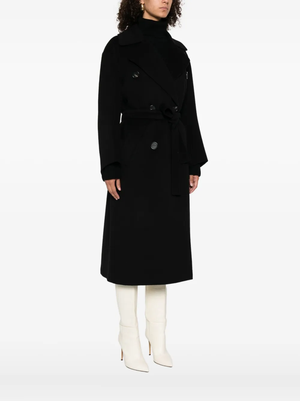 'S Max Mara belted double-breasted coat Zwart