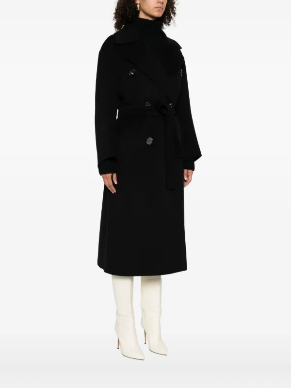 S Max Mara ベルテッド ダブルコート | ブラック | FARFETCH JP