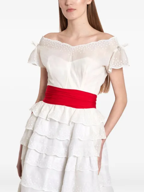 Curiel Couture Vintage 1950s Pre-owned Curiel embroidered ruffled dress