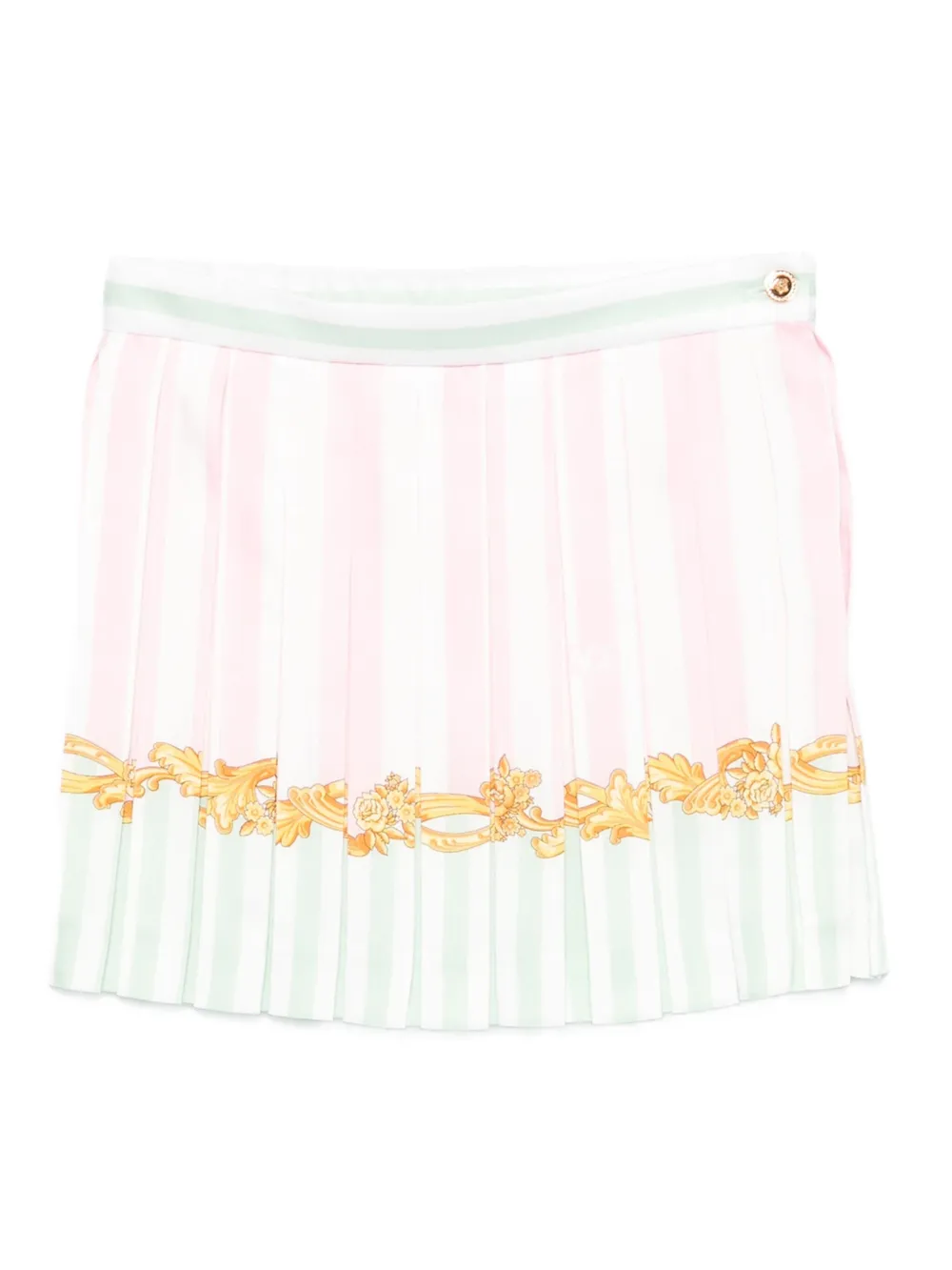 Versace Kids pleated baroque-print skirt Wit