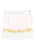 Versace Kids pleated baroque-print skirt - White
