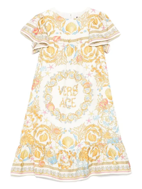 Versace Kids seashell-print ruffled dress