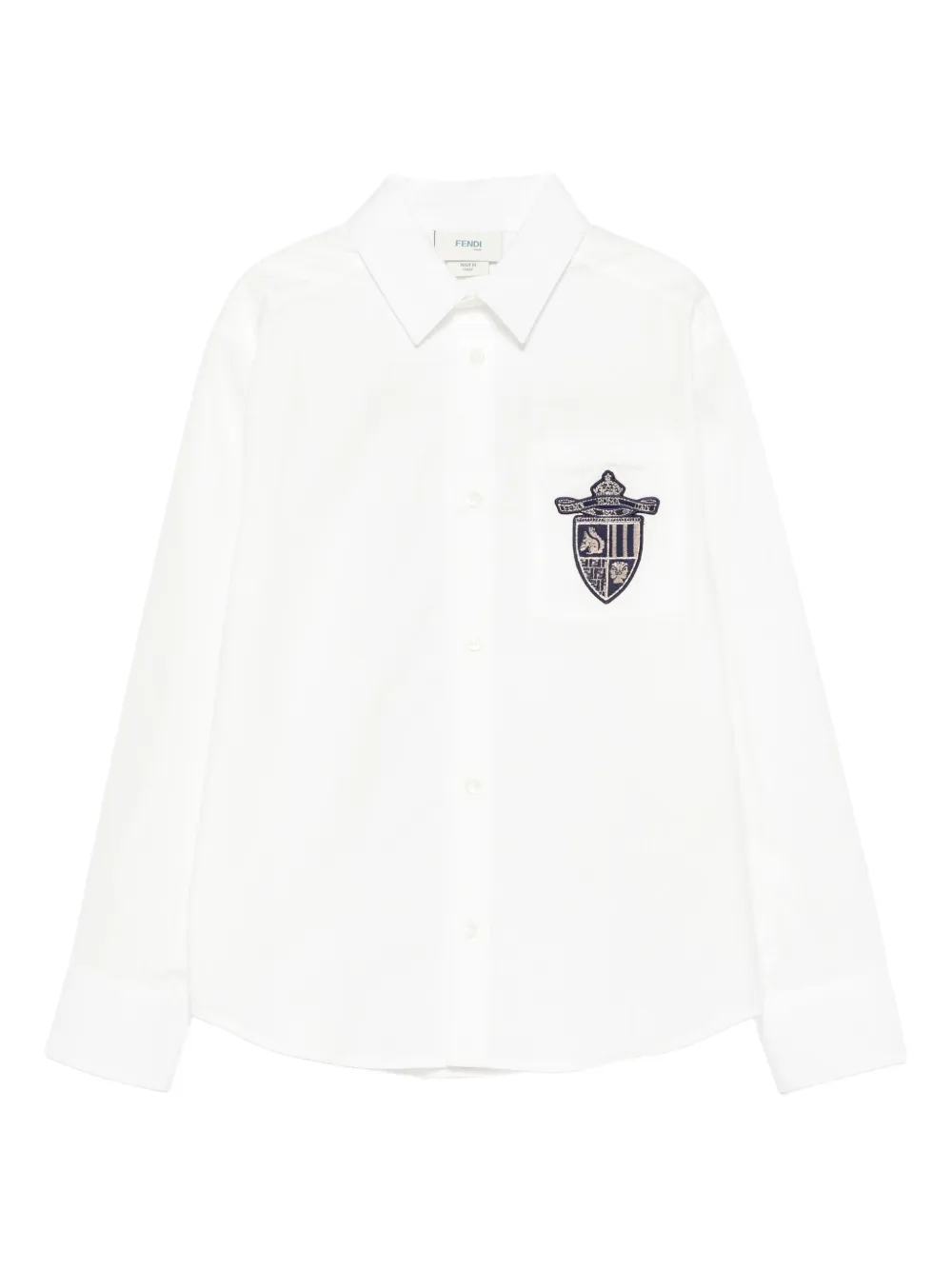 Fendi Kids Shirt met geborduurd schild Wit