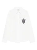 Fendi Kids embroidered-shield shirt - White