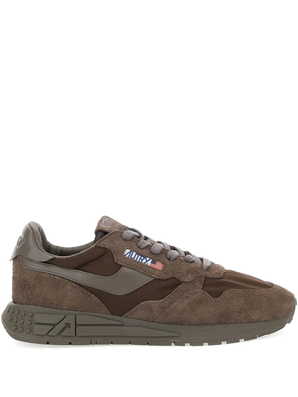Autry Reelwind logo-patch suede sneakers | Brown | Image 1