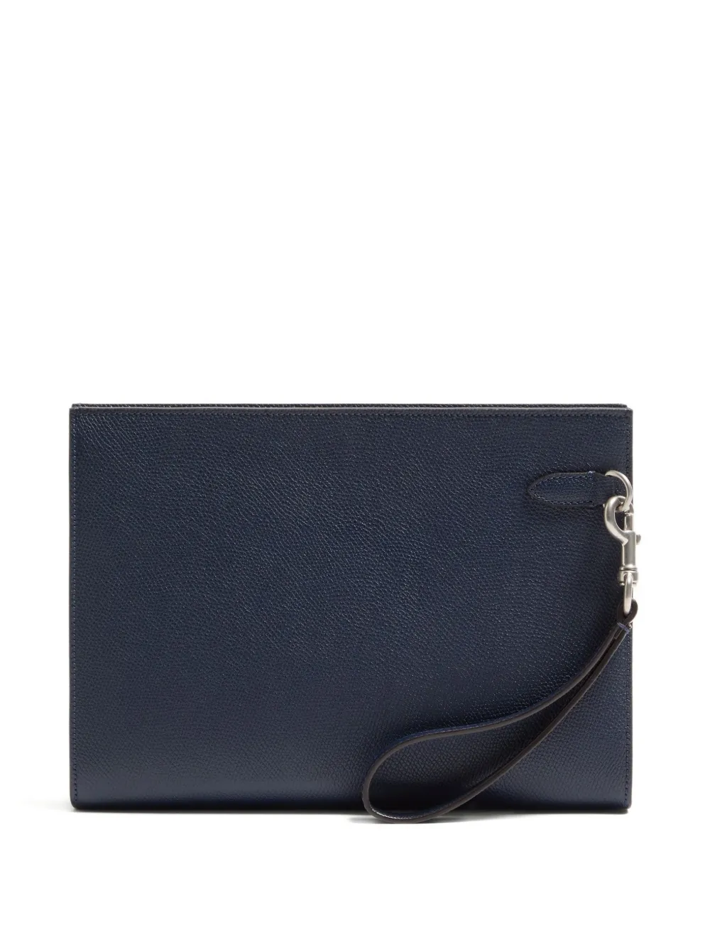 Valentino Garavani grained Vlogo signature leather clutch bag - Blauw