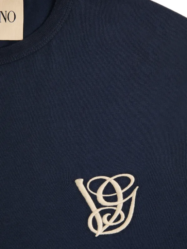 Valentino Garavani VG-patch Cotton T-Shirt | Blue | FARFETCH