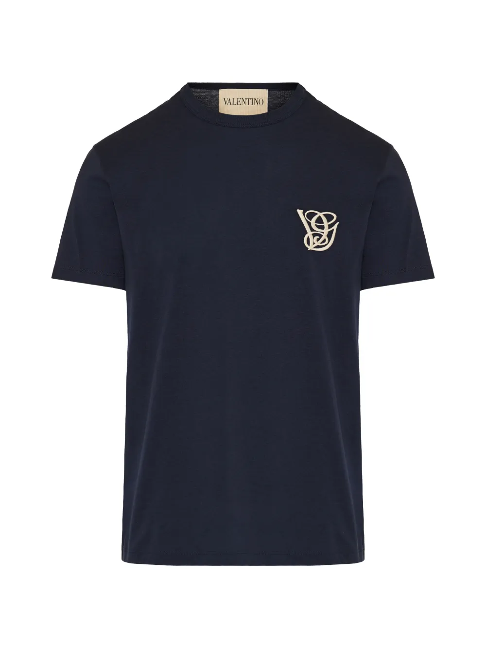 Valentino Garavani Katoenen T-shirt met VG-patch Blauw