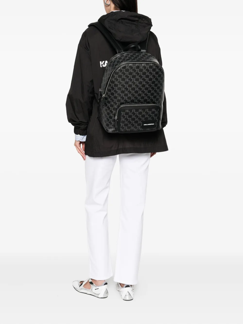 Karl Lagerfeld medium Karl monogram backpack Zwart