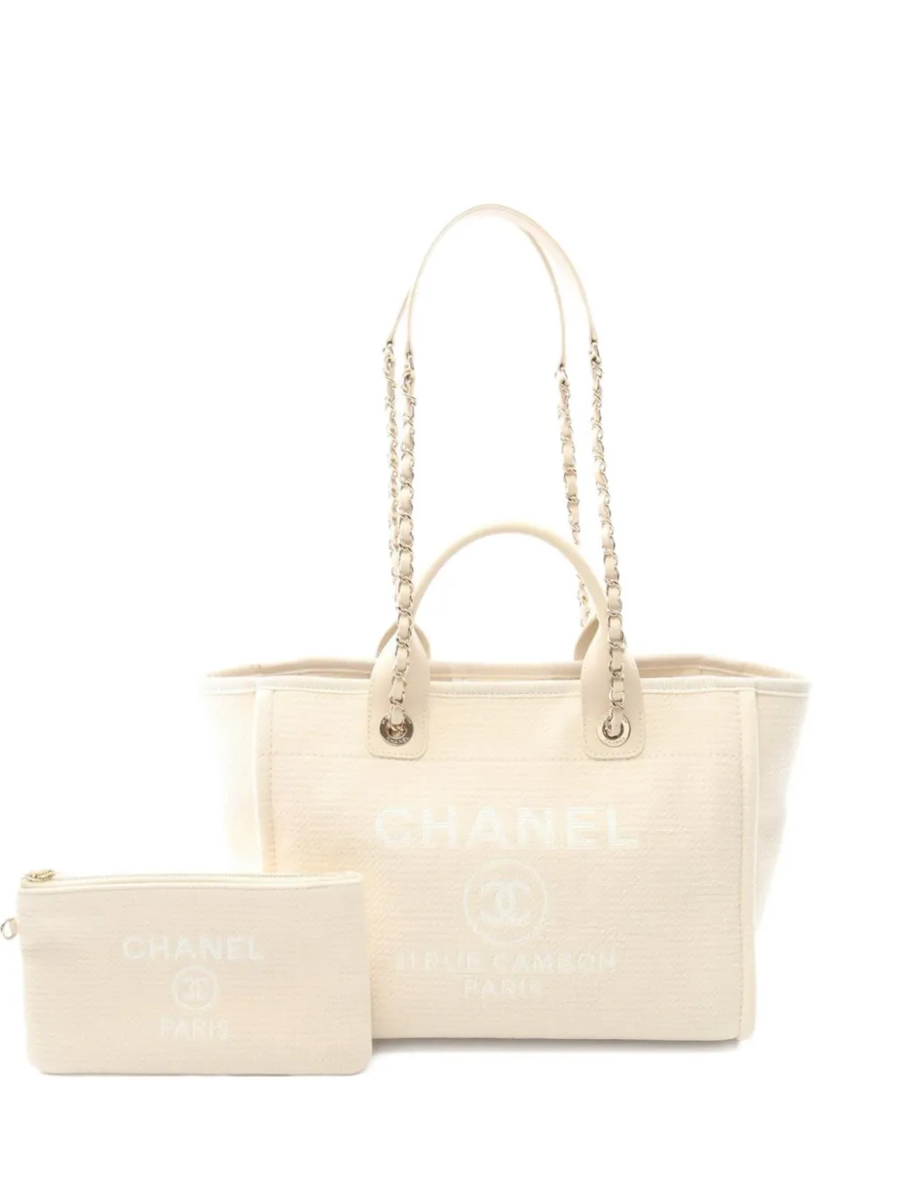 CHANEL Pre-Owned 2021 ドーヴィル トートバッグ S - ニュートラル CHANEL Pre-Owned 2021 ドーヴィル トートバッグ S - ニュートラル