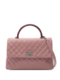 CHANEL Pre-Owned 2016 large Coco Handle caviar leather handbag - Pink