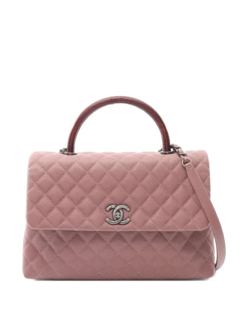 CHANEL Pre-Owned 2016 große Coco Handle Handtasche aus Kaviarleder